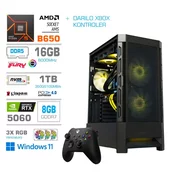MEGA Računalnik MT S8 R5-7600/RTX5060/16GB-DDR5/1TB-4.0/750W/Win11Home/črna RGB + Estetski napajalni kabli [Rumena / Črna] * DARILO *