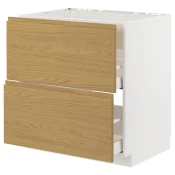 METOD / MAXIMERA Pod.el.za gr.plocu/ug.asp.s fiokom, bela/Voxtorp im. hrastovine, 80x60 cm