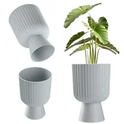 KADAX Cvetlični lonec Golem s plastičnim pokrovom, 18 cm, siva