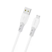 DUDAO Kabel s silikonskim opletom USB-A - micro USB L25SM 3A 1m - bel