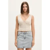 Rip Curl bluza z naramnicami ženska bombažna PARADISE CHECK TOP