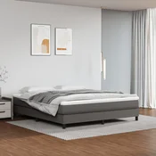 Madrac s džepicastim oprugama srednje tvrdoce sivi 160x200x20 cm umjetne kože