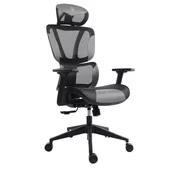 Bit Force ROYAL LM-2D uredska stolica, PU koža, 2D naslon za ruke, nosivost 140kg, crno/siva
