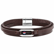 Tommy Hilfiger Rjava usnjena zapestnica TH2790027