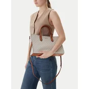 MICHAEL Michael Kors Ročna torba Scarlett Medium Signature Logo Satchel 30F4GETS2B Bež