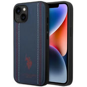 US Polo Assn kožna prošivena - futrola za iPhone 14 Plus (tamnarsko plava)