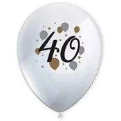 Komplet 6 lateks balonov z vzorcem 40 let