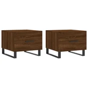 Greatstore Klubske mizice 2 kosa rjavi hrast 50x50x40 cm inženirski les