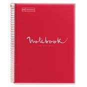 MiquelRius Zvezek A4, karo, 120-listni, 90g, EMOTIONS, PP, RDEČ