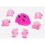 Zaštitni set za ruke i glavu (kaciga + štitnici) roze ( 1022 )