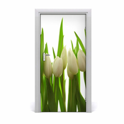 tulup.si Nalepka na vratih Bele tulipani 95x205 cm