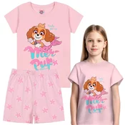 Paw Patrol Paw Patrol Skye BOMBAŽNA, rožnata DVODELNA pižama ZA POLETJE s kratkimi rokavi 100 % BOMBAŽ 128cm