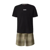 BOSS Kratka pižama Easy kaki/oliva/črna