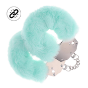 Ouch! Heavy-Duty Fluffy Handcuffs Powder Green - Secure Soft Accessories OU1046PGRN
