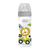 Chicco WB plasticna flašica 250ml, silikon, siva