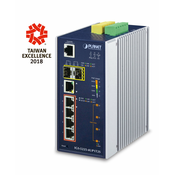 PLANET IGS-5225-4UP1T2S mrežni prekidac Upravljano L2+ Gigabit Ethernet (10/100/1000) Podrška za napajanje putem Etherneta (PoE) Plavo, Srebro