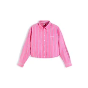 Tommy Jeans Bluza nebeško modra/roza/bela
