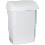 Plast Team Pravokotni koš za smeti s preklopnim pokrovom 25 L, bel, polipropilen