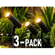 V-TAC Vgradna vrtna LED svetilka DC: 24V, 2W, 30°, IP65, črna, 3-PACK! Barva světla: Topla bela