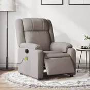 Vidaxl vidaXL Električni masažni stol z naslonjalom, taupe, blago