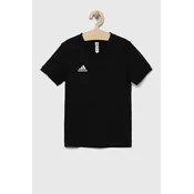 Otroška bombažna kratka majica adidas Performance ENT22 TEE Y črna barva
