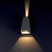 Lucande LED zunanje stensko svetilo Jendrik, višina 17 cm, antracit - Sodobni - Kovina