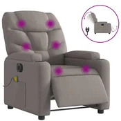 Vidaxl vidaXL Električni masažni stol z naslonjalom, taupe, blago