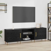 vidaXL TV omarica s polico Črni hrast 150 x 30 x 50 cm Konstruiran les