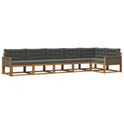 Set vanjskih sofa s jastukom 6 pcs Prirodna i antracit