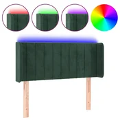 Vidaxl LED posteljno vzglavje temno zeleno 83x16x78/88 cm žamet