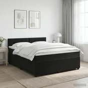 vidaXL Postelja boxspring z vzmetnico Črna 160 x 200 cm Žamet