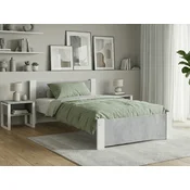 Postelja IKAROS 90 x 200 cm, beton/bela Posteljno dno: Z lamelno posteljno dno, Vzmetnica: Vzmetnica Deluxe 10 cm
