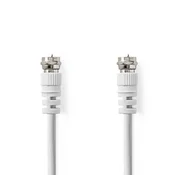 Nedis Satelitski in antenski kabel | F Hane | F Hane | ponikljana | 75 ohmov | Dubbelskärmad | 2,00 m | Okrogla | PVC | Vit | Oznaka