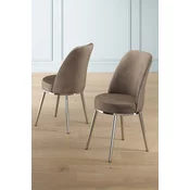 HANAH HOME Set 6 stolica Pefa Cappuccino Chrome