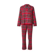 Hunkemöller Pižama azur/temno zelena/rdeča/bela