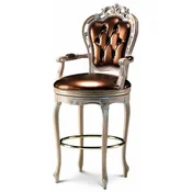 Casa Padrino Luxury Baroque Bar Chair with Armrests Copper - Made in Italy