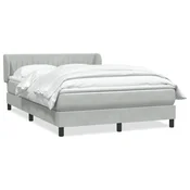 Vidaxl Box Spring postelja z vzmetnico svetlo siva 160x220 cm žametna