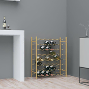 Vidaxl vidaXL Stojalo za vino za 48 steklenic zlate barve, kovinsko
