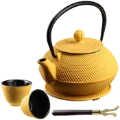KADAX zeliščni čajni infuzer, litoželezni čajnik, vrč 850 ml + 2 skodelici, rumen, (5000355910)