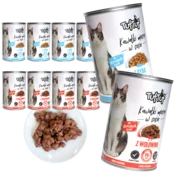 shumee TufTuf mokra hrana za mačke v pločevinki, koščki mesa, govedina in ribe 10 x 415 g