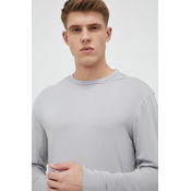 Majica dugih rukava za trening Reebok boja: siva, jednobojni model