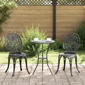 vidaXL vidaXL 3-delni vrtnarski bistro set črna litina, (22016252)