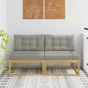 2 Komad Srednja sofa za van Poliester Bijela
