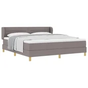 Vidaxl Postelja z vzmetnico z vzmetnico Taupe 180 x 200 cm blago