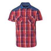 KOROSHI Srajca moder denim/rdeča/bela