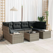 7-dijelni vrtni set sofa s jastučićima siva poly ratan