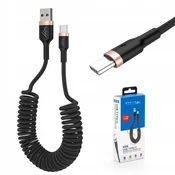 shumee Močan spiralni vzmetni kabel USB-C pletenica 3A 1,5M ZA avtomobilsko IP