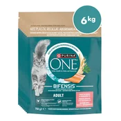 Purina ONE briketi za odrasle mačke z okusom lososa, 8x750g