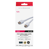 VIVANCO High Speed HDMI s Ethernetom 1m 47164 1M HIGH SPEED HDMI Bijelo Za povezivanje radijskih uredaja