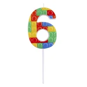 JUNIOR svijeće za tortu u Lego stilu, pakiranje od 6 komada, 10,5 cm